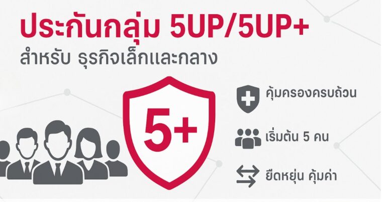 ประกันกลุ่ม 5UP/5UP+ สำหรับ ธุรกิจเล็กและกลาง (ปิดการขายแล้ว)